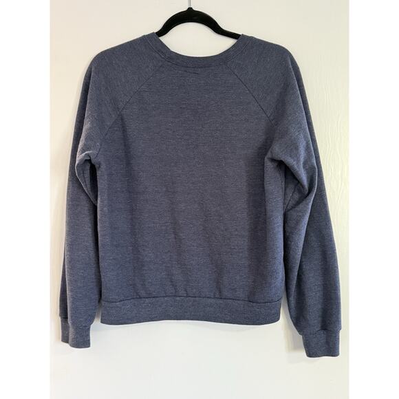 Recycled Karma Brand YALE Sweatshirt Oversized Heather Blue Preppy GrungeSz M - Picture 2 of 5